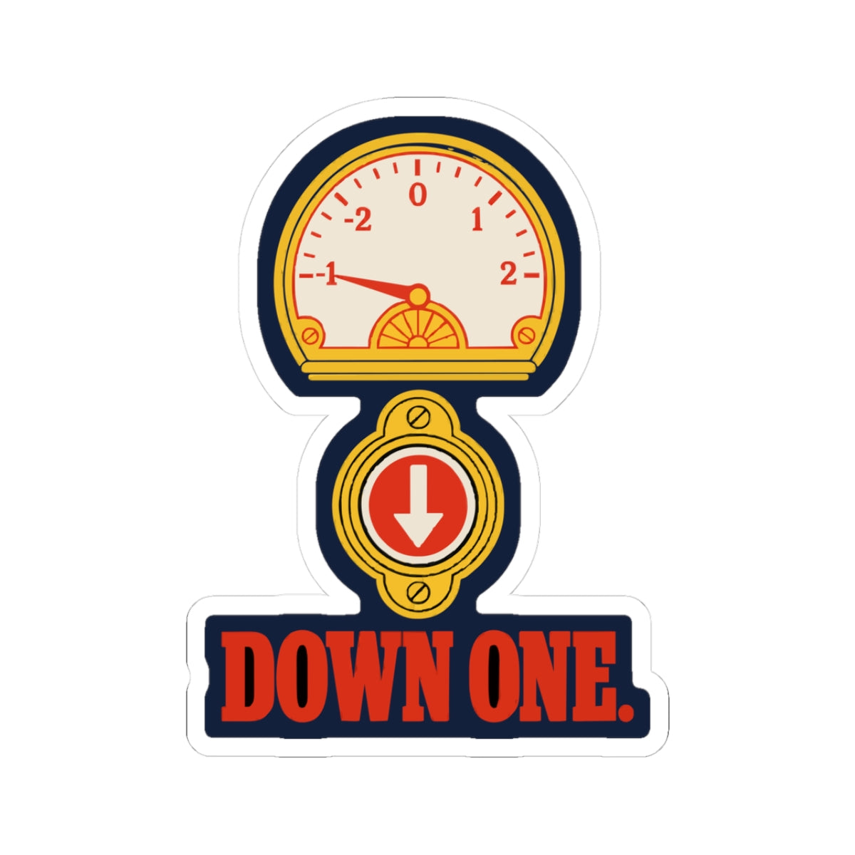 Down One. Sticker